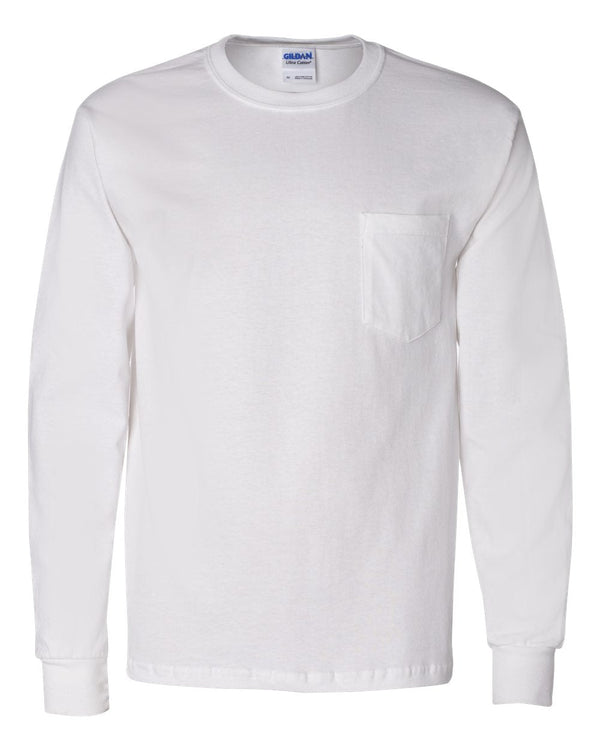 Gildan - Ultra Cotton Long Sleeve Pocket T-Shirt - 2410
