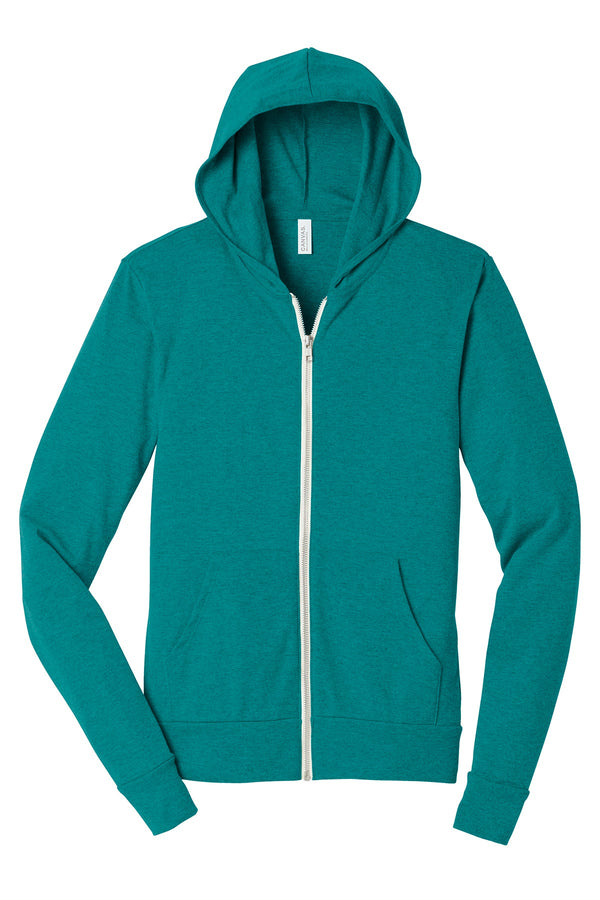 BELLA+CANVAS Unisex Triblend Full-Zip Lightweight Hoodie