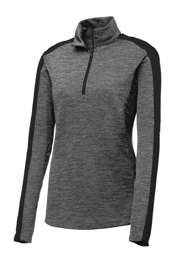 Sport-Tek Ladies PosiCharge® Electric Heather Colorblock 1/4-Zip Pullover